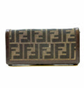 FENDI Continental Brown Canvas Monogram Wallet