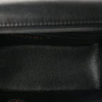 Lambskin Quilted Mini Top Handle Rectangular Flap Black