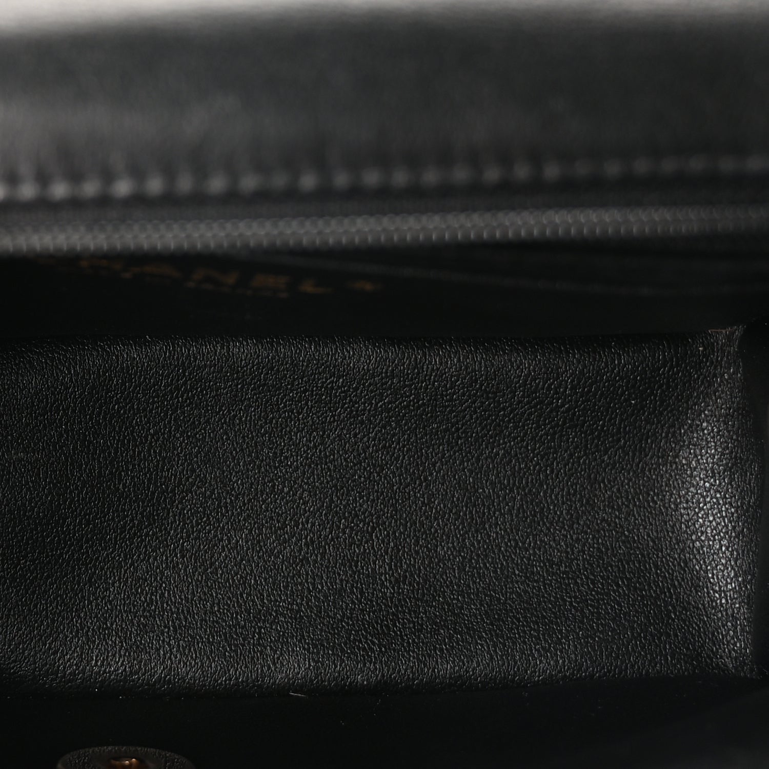 Lambskin Quilted Mini Top Handle Rectangular Flap Black