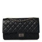 Aged Calfskin Quilted 2.55 Reissue 225 Flap Black