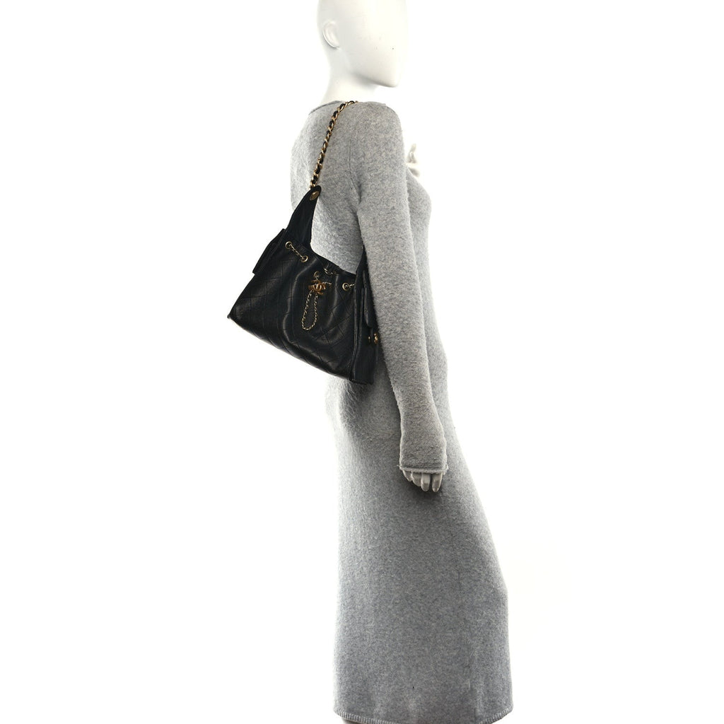 Caviar Quilted Small Chanel 25 Handbag Black