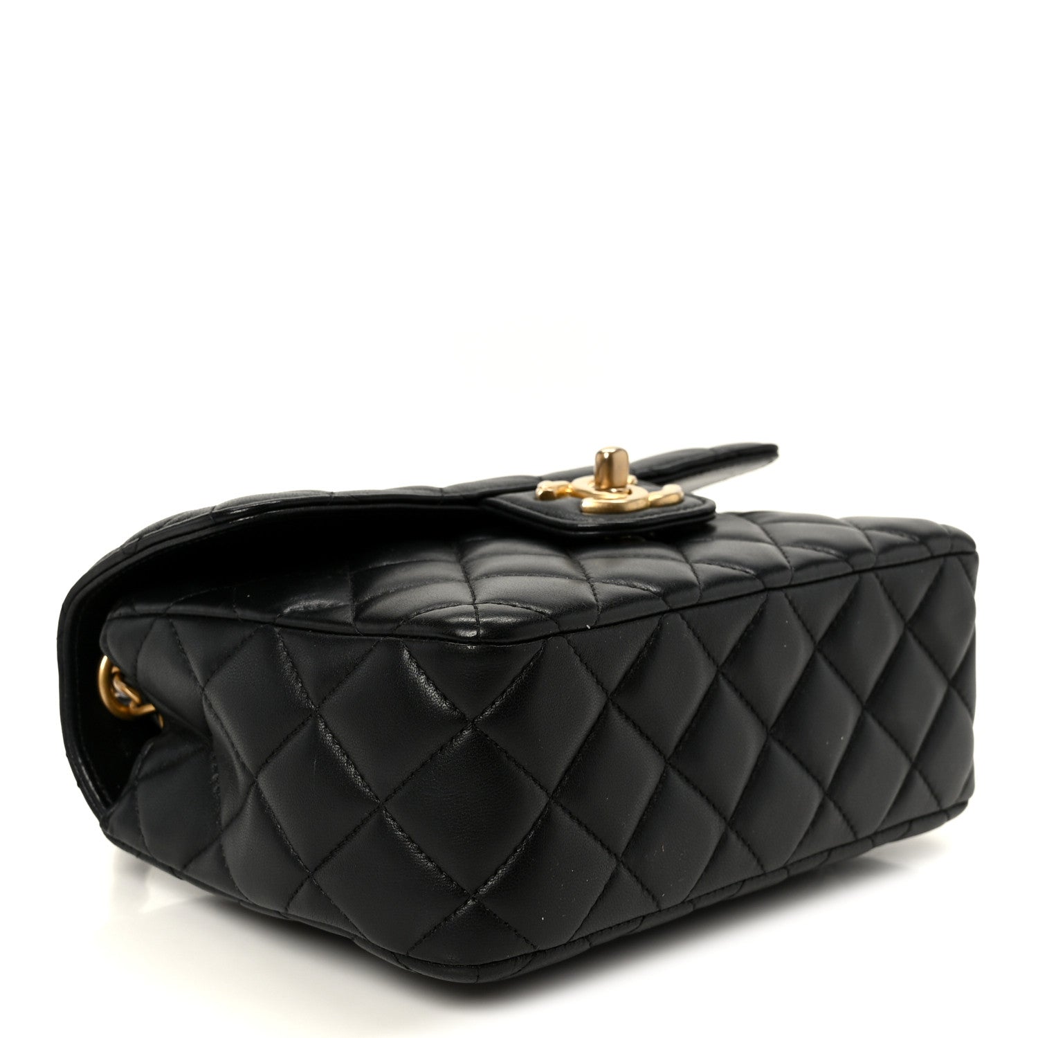 Lambskin Quilted Casino Chips Small Flap Black