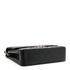 Lambskin Quilted Medium Double Flap Black