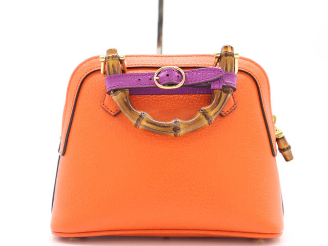 Gucci Diana Nm Bamboo Handle Tote Leather Orange Leather Handbag (Authentic Pre-Loved)
