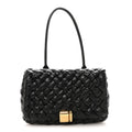 Calfskin Intreccio Rumple Desiree Shoulder Bag Black