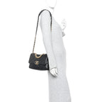 Goatskin Quilted Medium Chanel 19 Flap Black