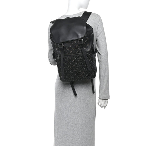 Calfskin Intrecciato Sassolungo Backpack Black Multicolor