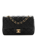 Lambskin Quilted Mini Rectangular Flap Black