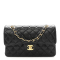 Caviar Quilted Small Double Flap Black