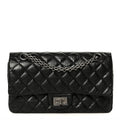 Aged Calfskin Quilted 2.55 Reissue 225 Flap Black