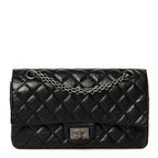 Aged Calfskin Quilted 2.55 Reissue 225 Flap Black