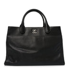 Caviar Medium Cerf Executive Shopper Tote Black