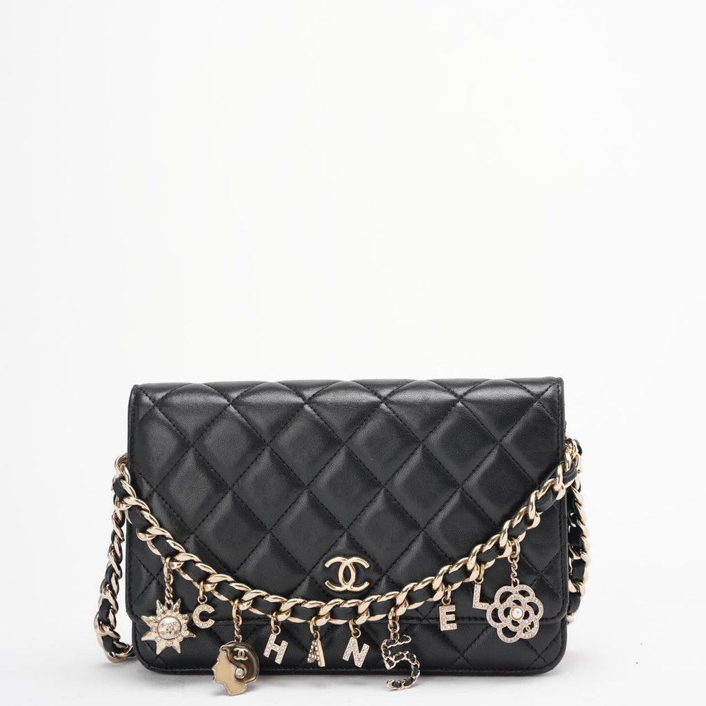 Chanel Black Wallet on Chain (WOC) Coco Charm Lambskin 2021