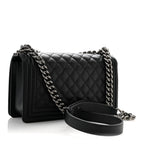 Caviar Quilted Medium Boy Flap Black