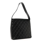 Lambskin Quilted Double Pocket Shoulder Bag Black