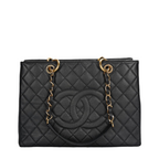 Chanel Black Grand Shopping Tote GST Bag in Caviar Leather with Gold Hardware