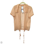 Top Short Sleeve Luxury Designer By Chanel In Peach, Size: M