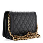 Caviar Quilted Boy Wallet On Chain WOC Black