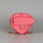 Chanel Pink Heart Bag in Lambskin Leather with Gold Hardware Large Size