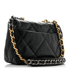 Goatskin Quilted Medium Chanel 19 Flap Black