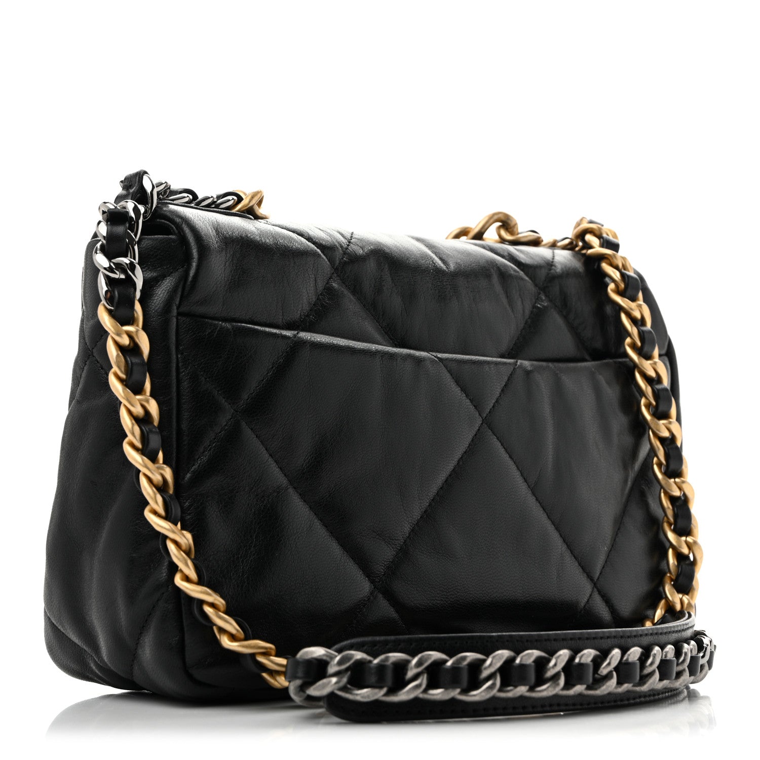 Goatskin Quilted Medium Chanel 19 Flap Black