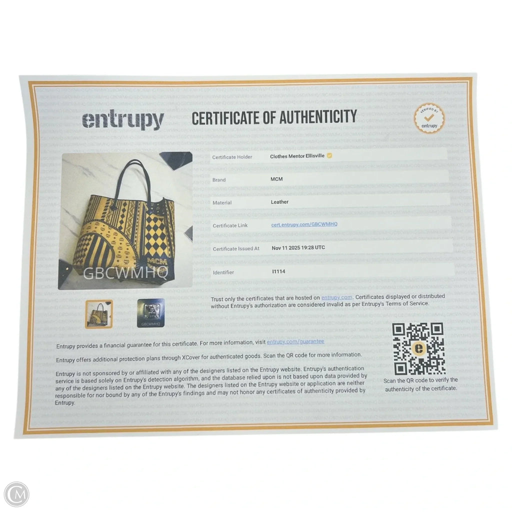 Tote Luxury Designer By Mcm, Size: Large