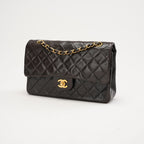 Chanel Vintage Medium Classic Double Flap Leather Black 1999