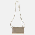 Crossbody Pouch Ivory Intrecciato Leather