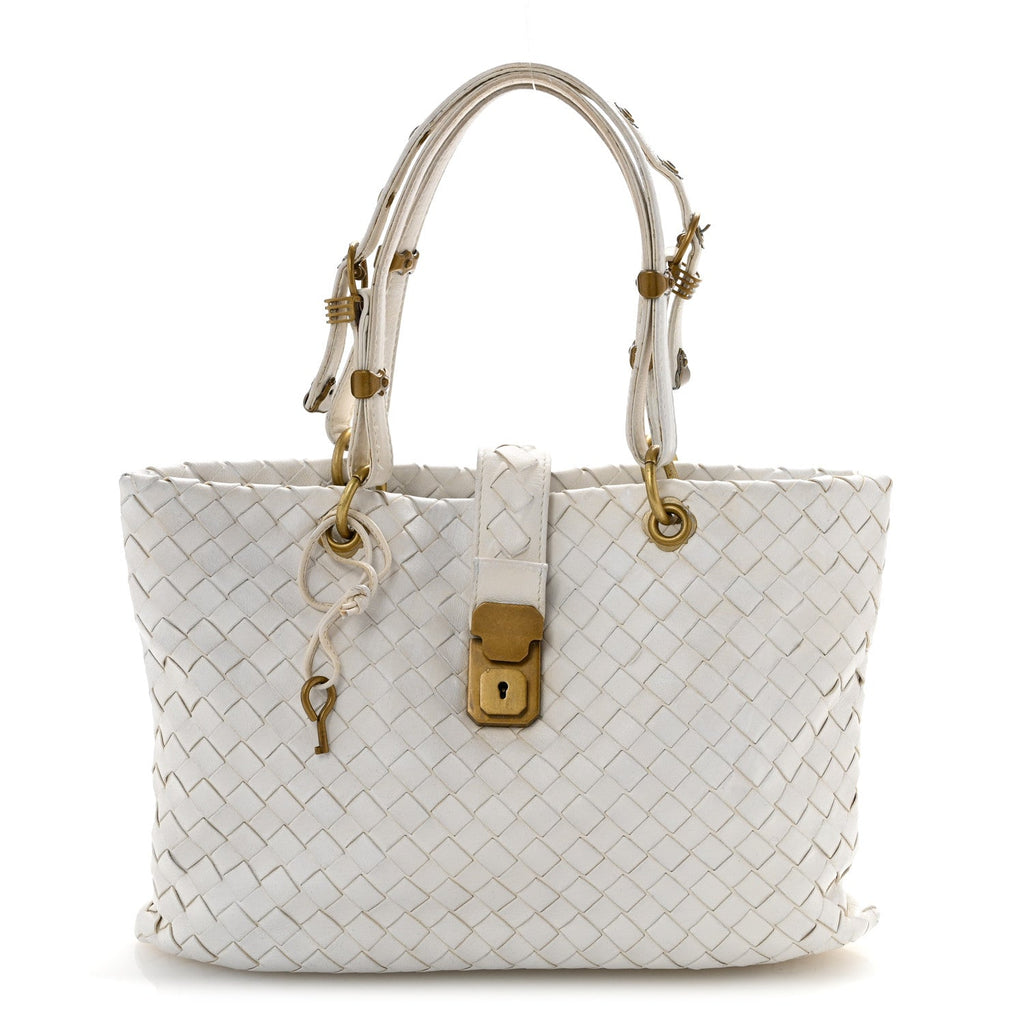 Nappa Intrecciato Small Capri Tote White