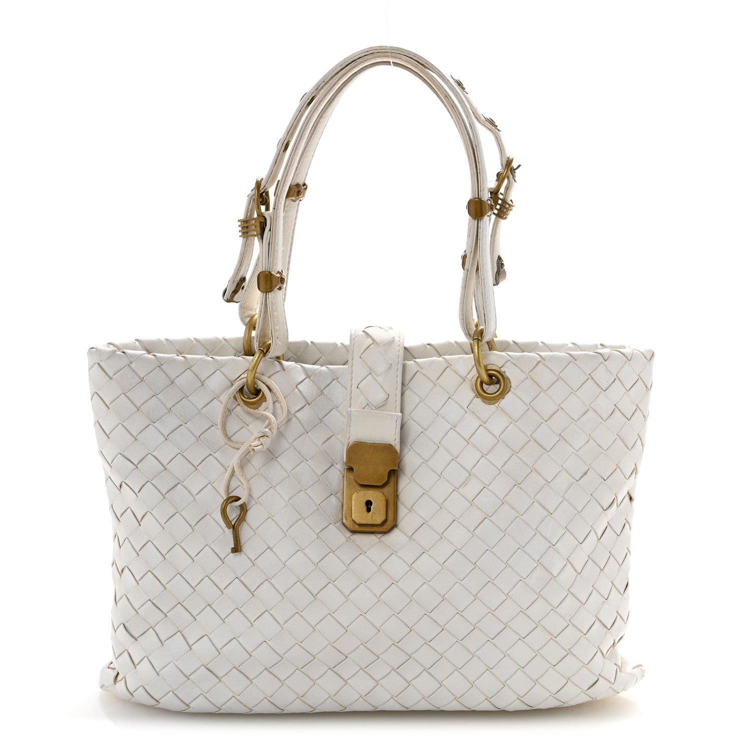 Nappa Intrecciato Small Capri Tote White