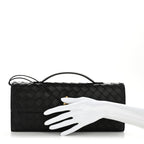 Nappa Intrecciato Long Andiamo Top Handle Clutch Black