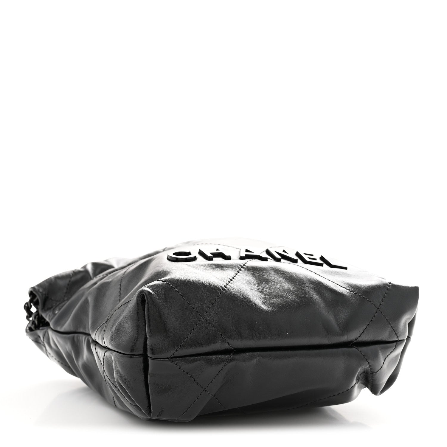 Shiny Calfskin Quilted Mini Chanel 22 So Black