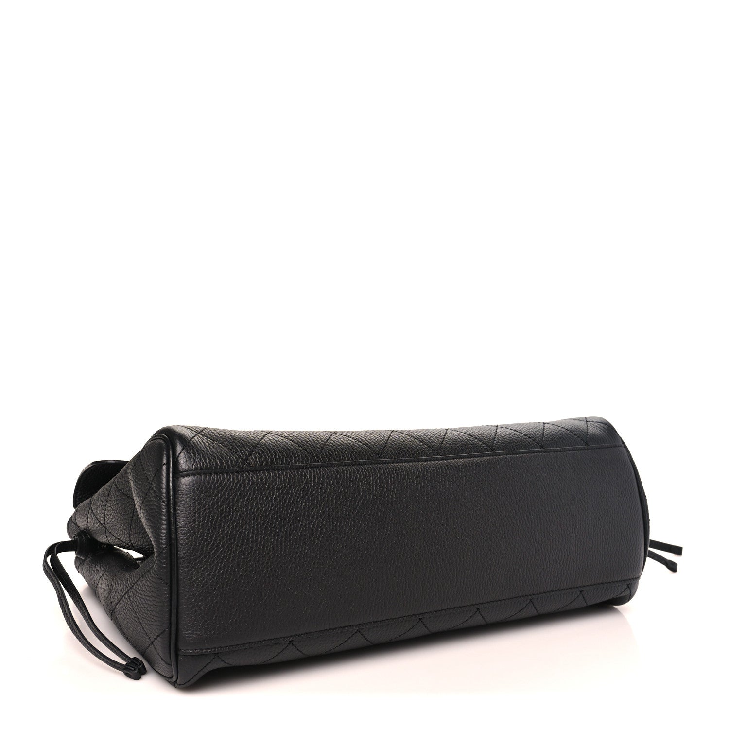 Grained Calfskin Stitched Urban Essentials Large Shopping Bag Black