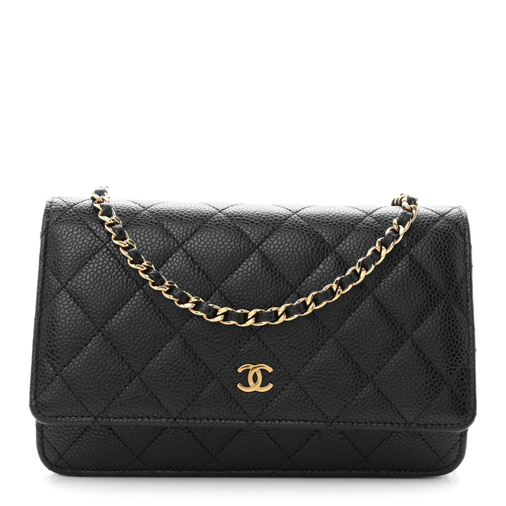 Caviar Quilted Wallet On Chain WOC Black