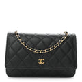 Caviar Quilted Wallet On Chain WOC Black