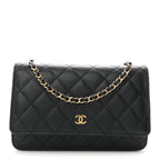 Caviar Quilted Wallet On Chain WOC Black