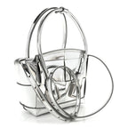 Mirror Laminated Nappa Maxi Intrecciato Mini Arco  Silver