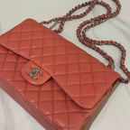 CHANEL CF CLASSIC FLAP BAG PINK LAMBSKIN