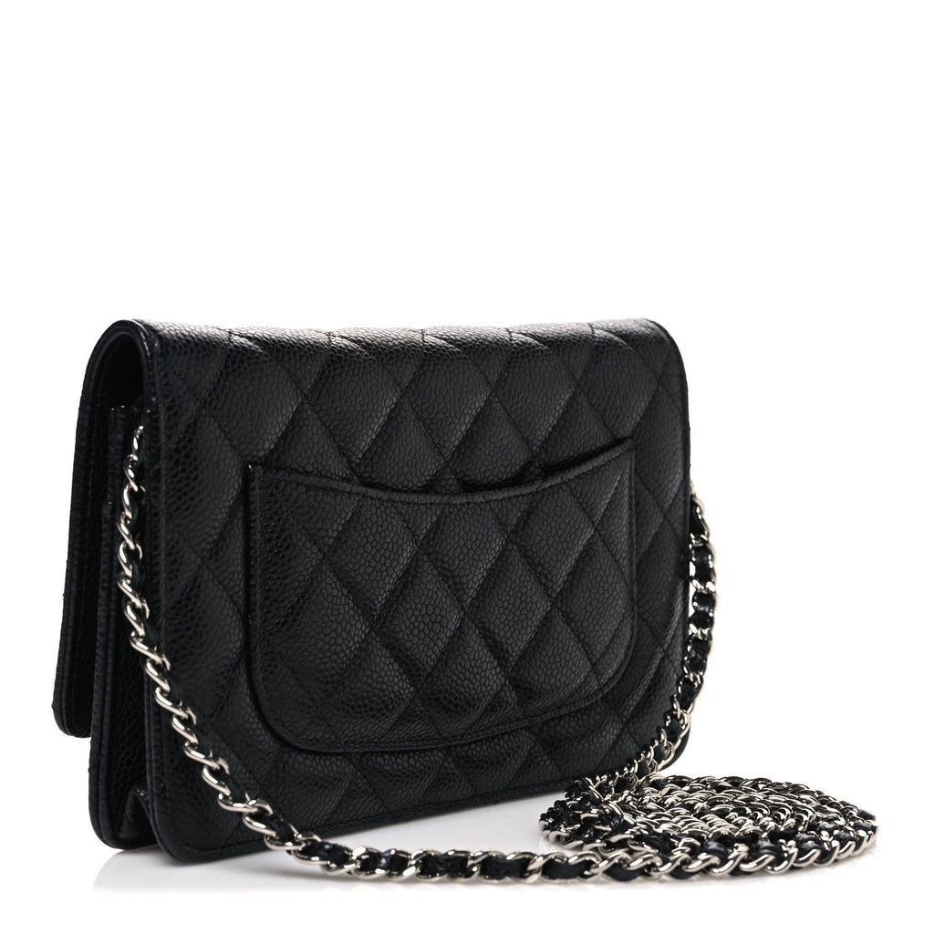 Caviar Quilted Wallet On Chain WOC Black