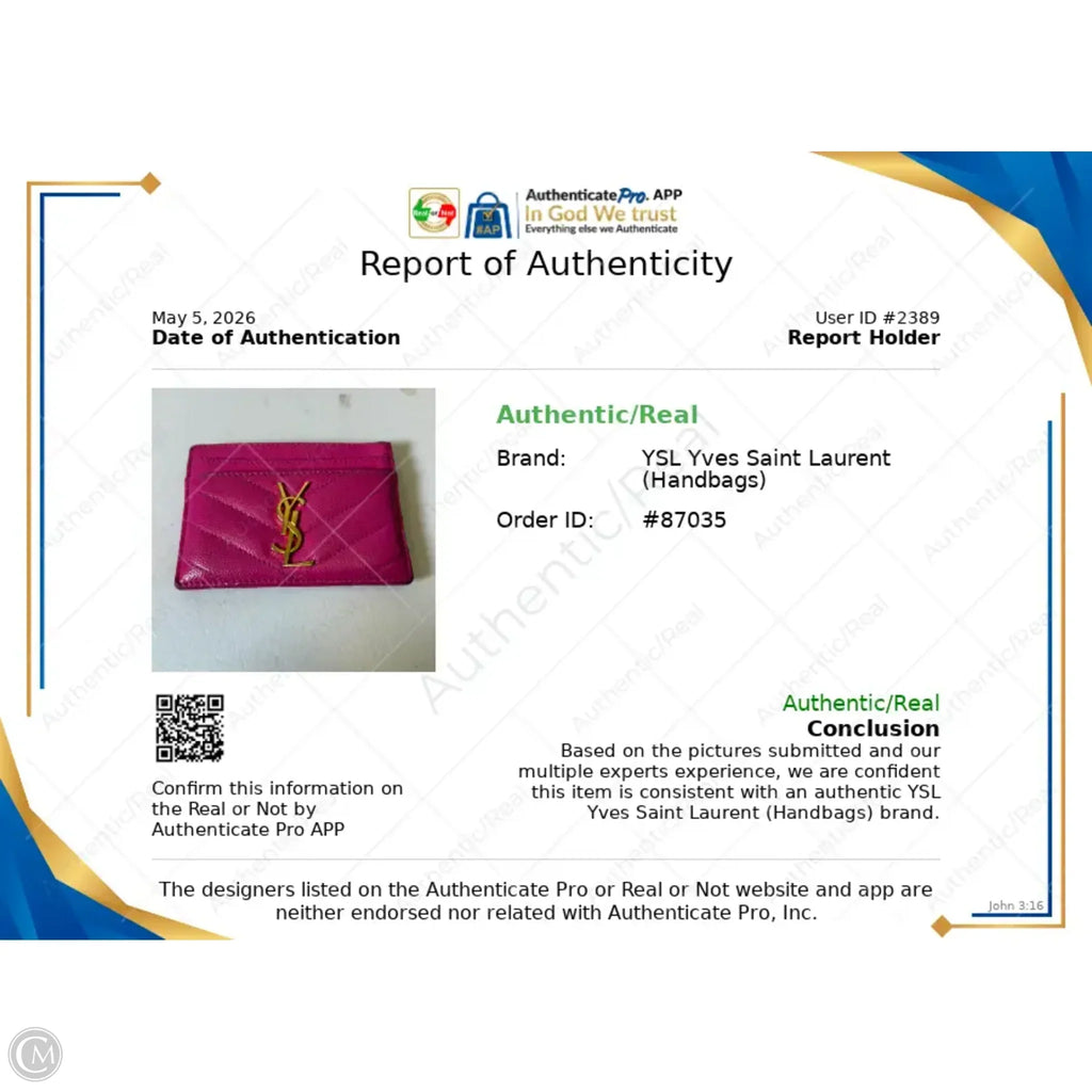 Wallet Luxury Designer By Yves Saint Laurent, Size: Small
