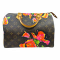 LOUIS VUITTON Speedy 30 Brown Coated canvas Floral Handbag