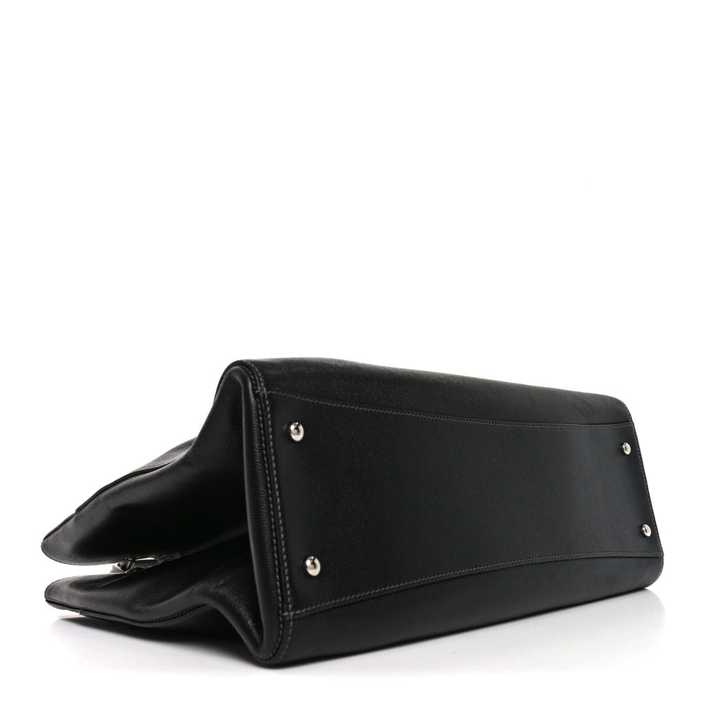 Caviar Medium Cerf Executive Shopper Tote Black