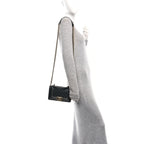 Calfskin Quilted Small Boy Top Handle Flap Black