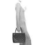 Caviar Quilted Medallion Tote Black