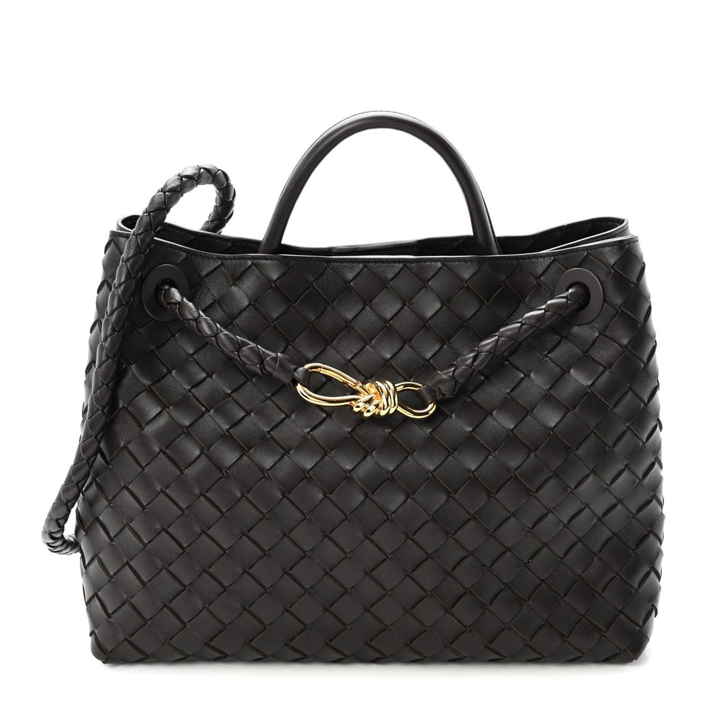 Nappa Intrecciato Medium Andiamo Shoulder Bag Fondant