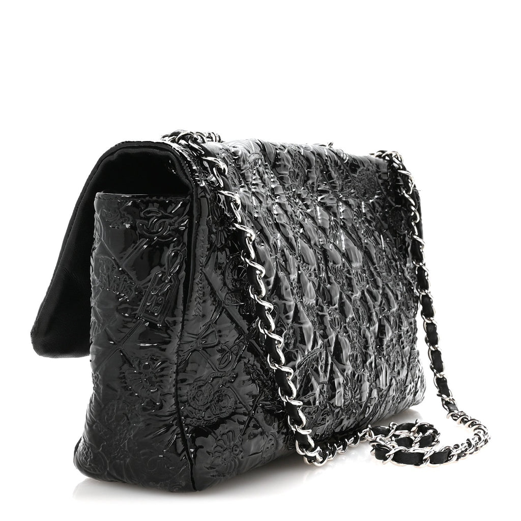 Patent Large Lucky Symbols Flap Black