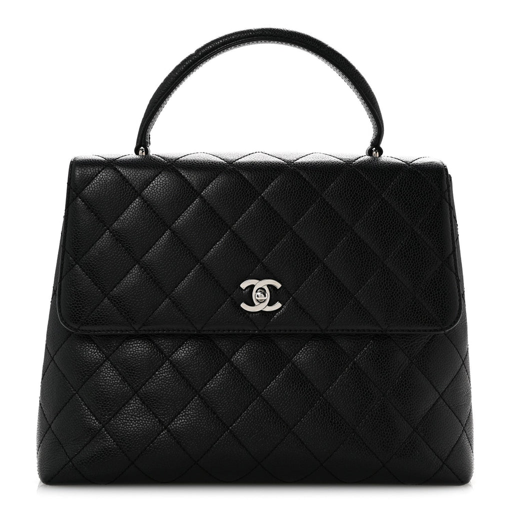 Caviar Quilted Jumbo Kelly Flap Black
