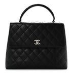 Caviar Quilted Jumbo Kelly Flap Black