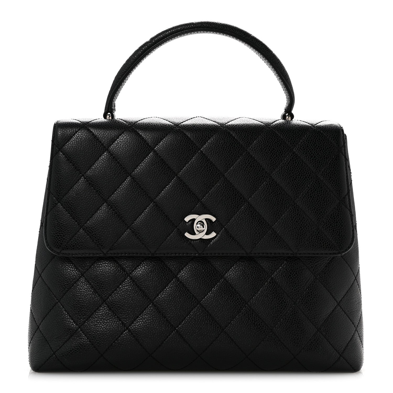 Caviar Quilted Jumbo Kelly Flap Black
