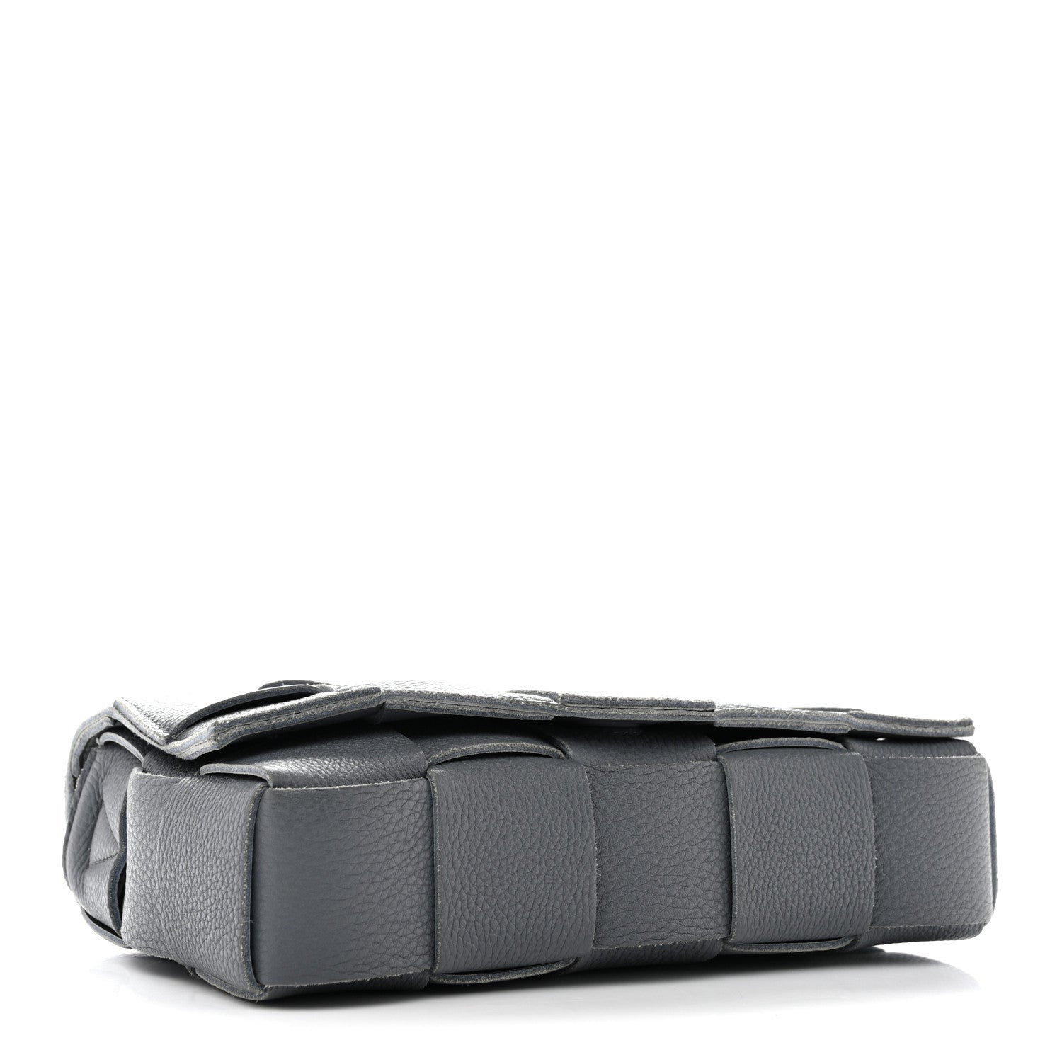 Grained Calfskin Maxi Intrecciato Cassette Crossbody Bag Thunder